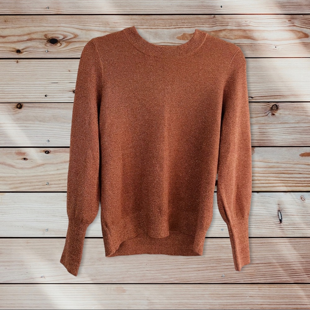 H&M Metallic Rose Gold Crewneck Sweater